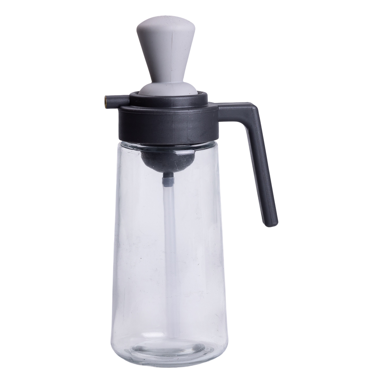 Пляшка для олії скляна 2в1 з дозатором та силіконовим пензликом 550 мл Сірий (HP-1350)