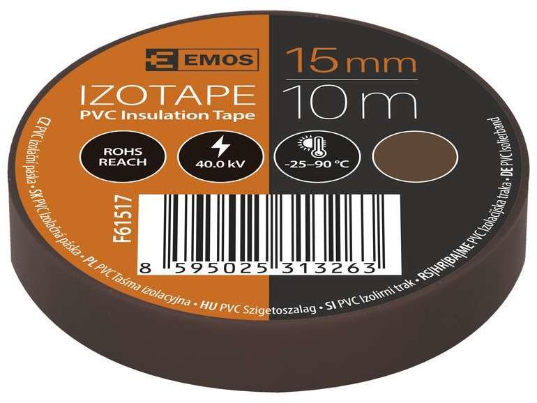 Изолента Emos Pvc 15/10 см Brown