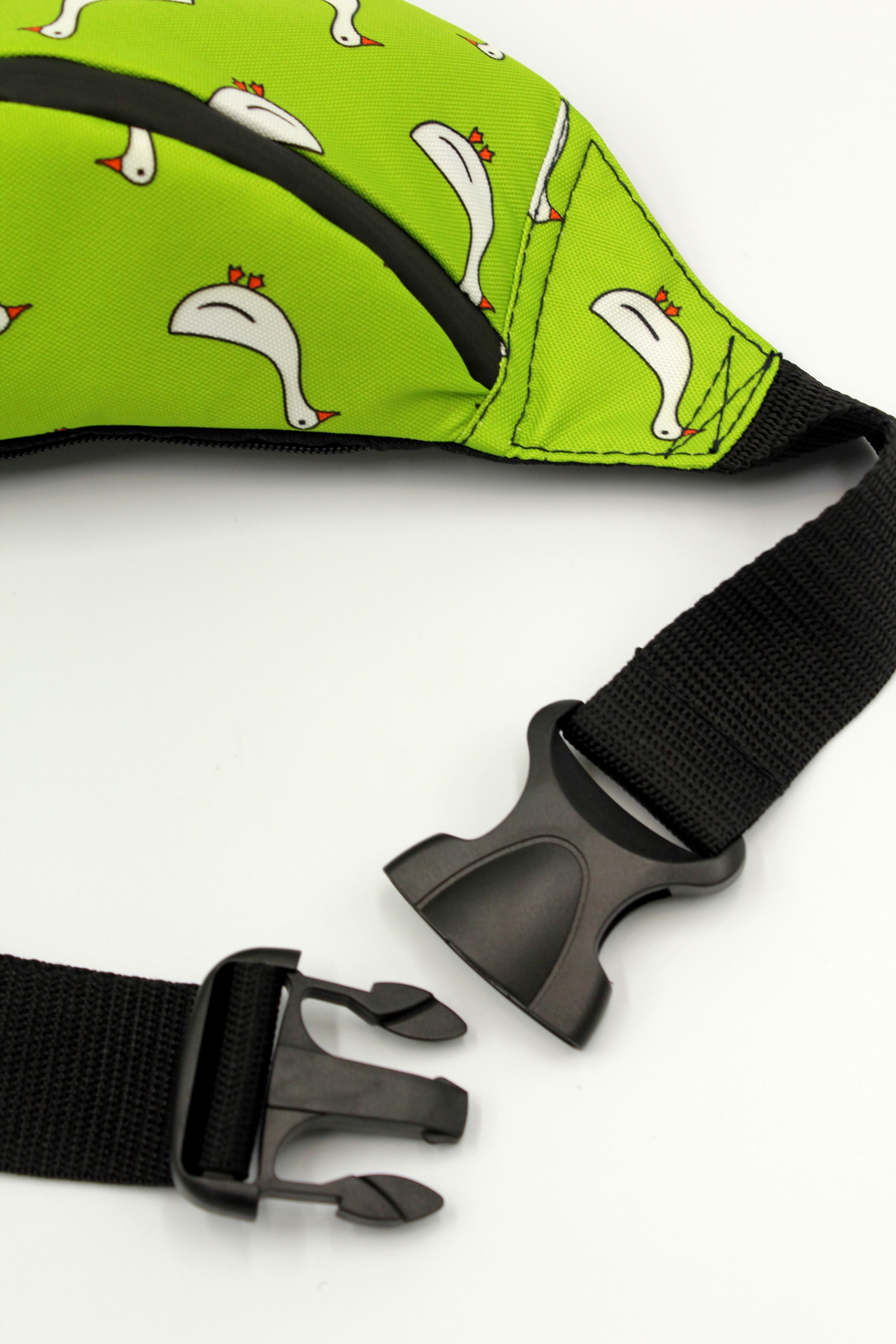 Сумка бананка Гуси Зеленый (BT-035) - фото 8 Сумка бананка Гуси Зеленый (BT-035) - фото 8