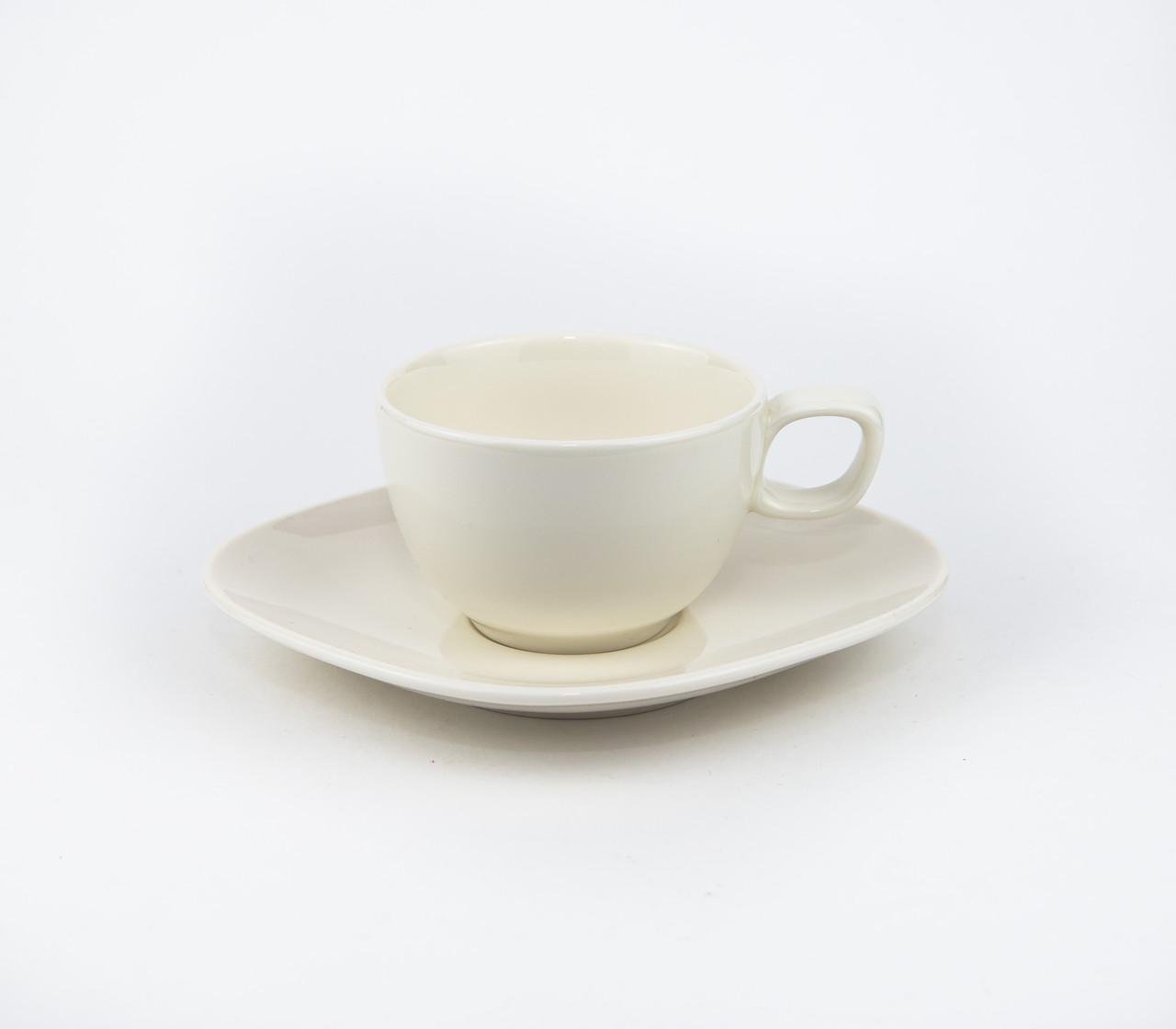 Чашка кофейная с блюдцем Porland Perspective 210 мл/d 15 см Alumilite (226122)