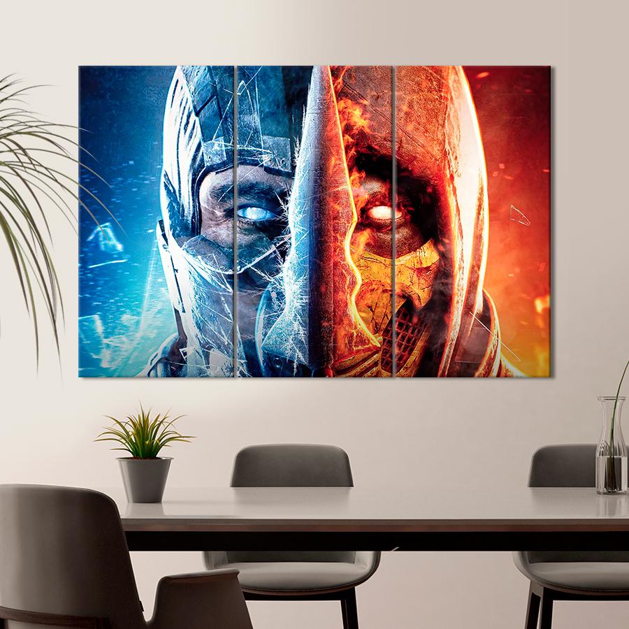 Настенний декор Соперники из Mortal Kombat Скорпион и Саб-Зиро 156x100 см (A218-3)