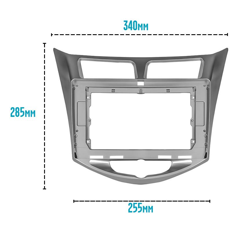 Переходная рамка 10.1" Hyundai Solaris Accent 2010-2017 Dodge Attitude 2011-2014 (3021) - фото 4