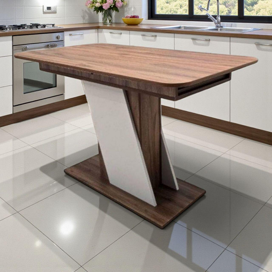 Стол кухонный раскладной Грейс 176x68x75 см Дуб сонома трюфель/Нимфея альба