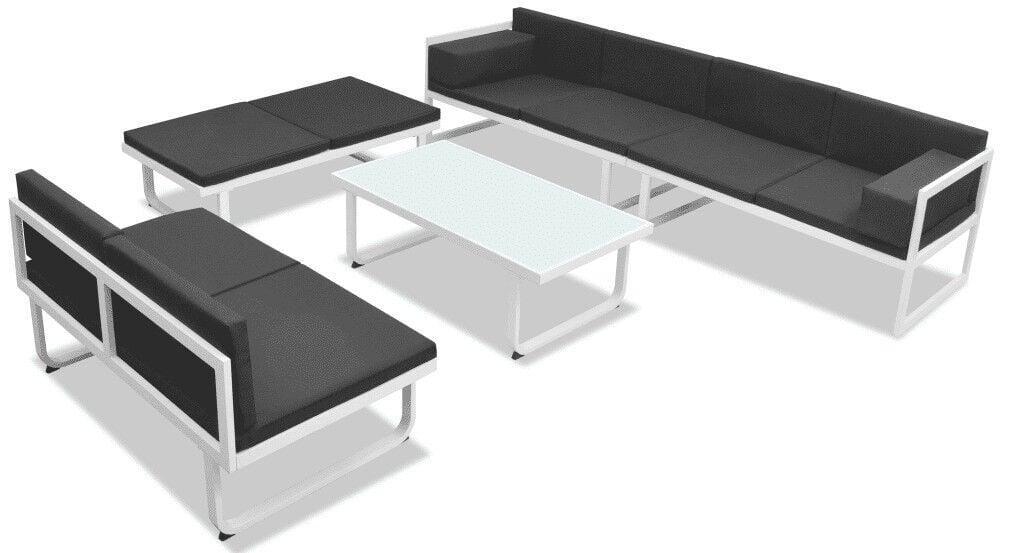 Комплект уличной мягкой мебели в стиле Loft с металлическим каркасом Черный (KS-1362)