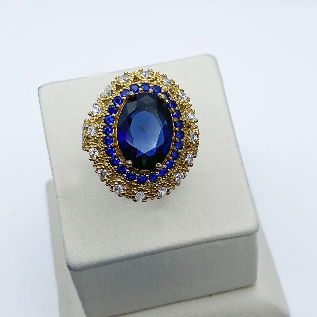 Кольцо серебряное Роксолана с сапфиром и кубическим цирконием р. 18,5 7,07 г (2061355240) Кольцо серебряное Роксолана с сапфиром и кубическим цирконием р. 18,5 7,07 г (2061355240)