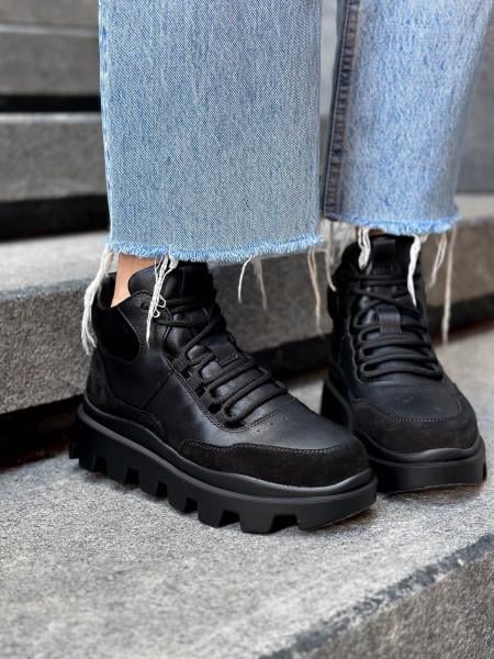 Кроссовки женские кожаные высокие на меху р. 40 26 см Черный - фото 5 Кроссовки женские кожаные высокие на меху р. 40 26 см Черный - фото 5