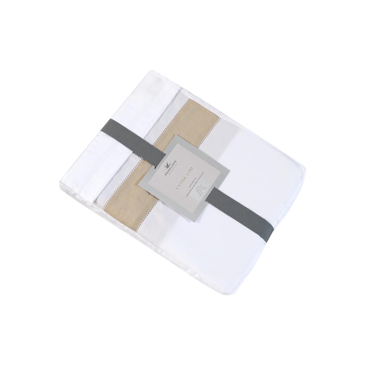 Підковдра з наволочками Penelope Luciano beyaz 240х220/50х70 см 2 шт. Білий (28584489) - фото 4