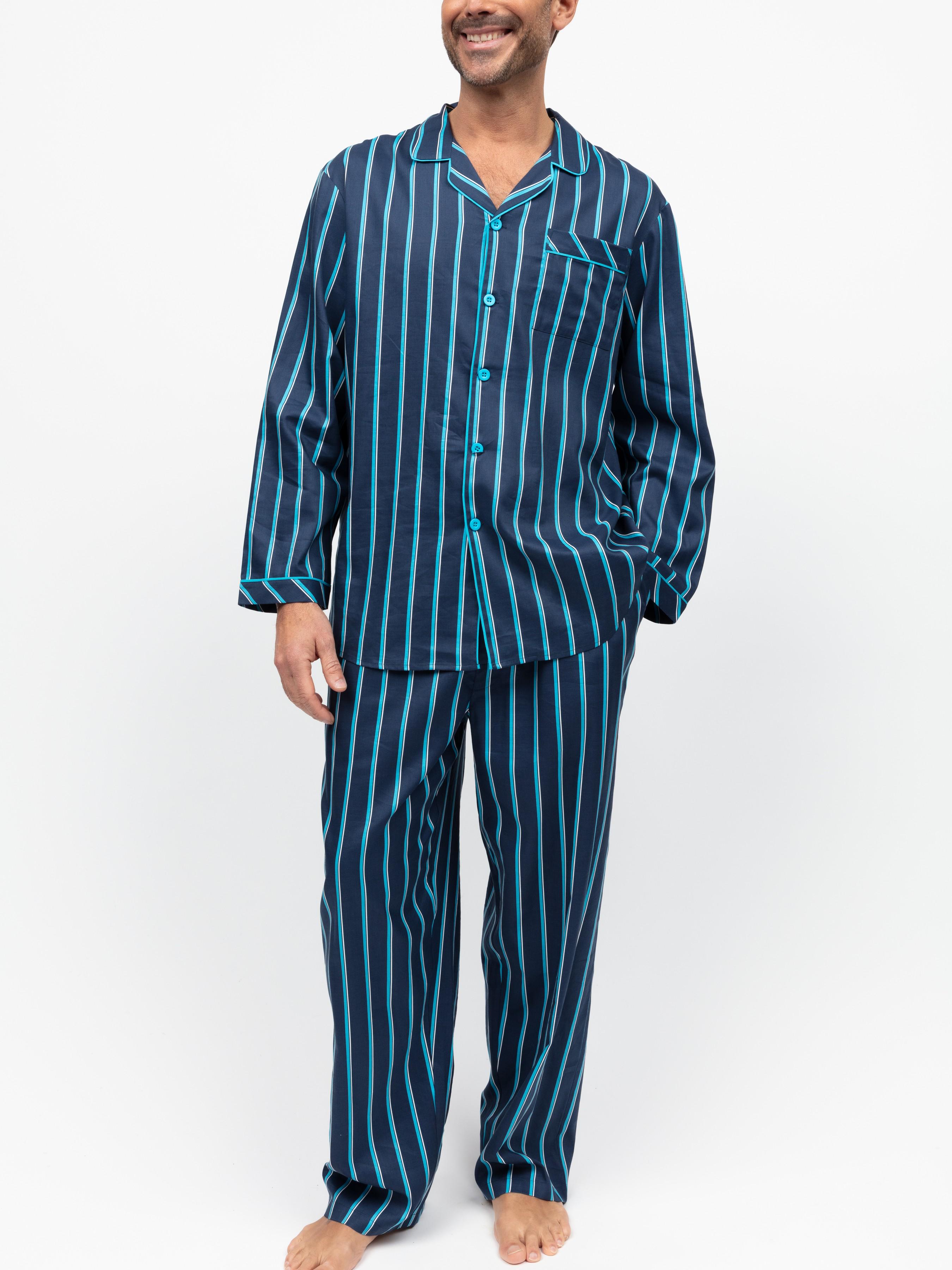 Пижама мужская CYBERJAMMIES Marina 3126-3127 L Синий в полоску (5051877617919)