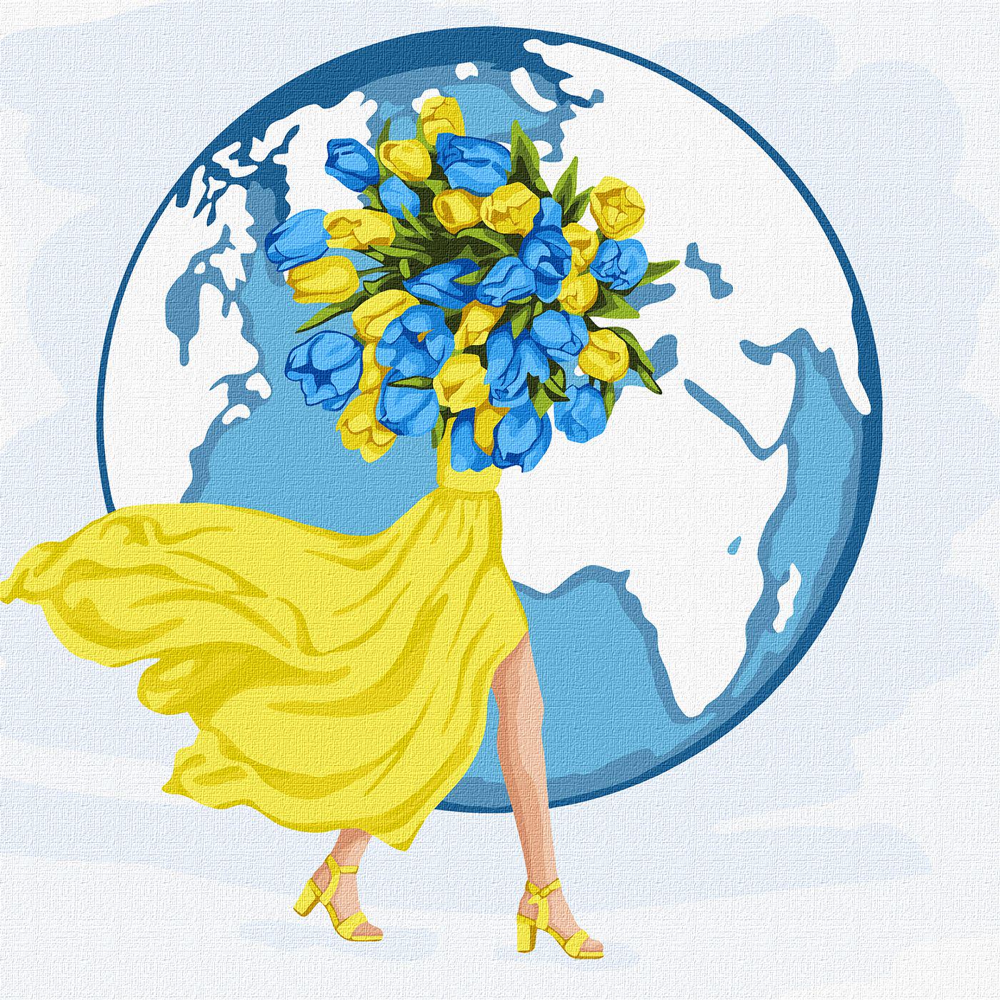 Картина по номерам Идейка Вместе с миром 40x40 см (Id-KHO5052)