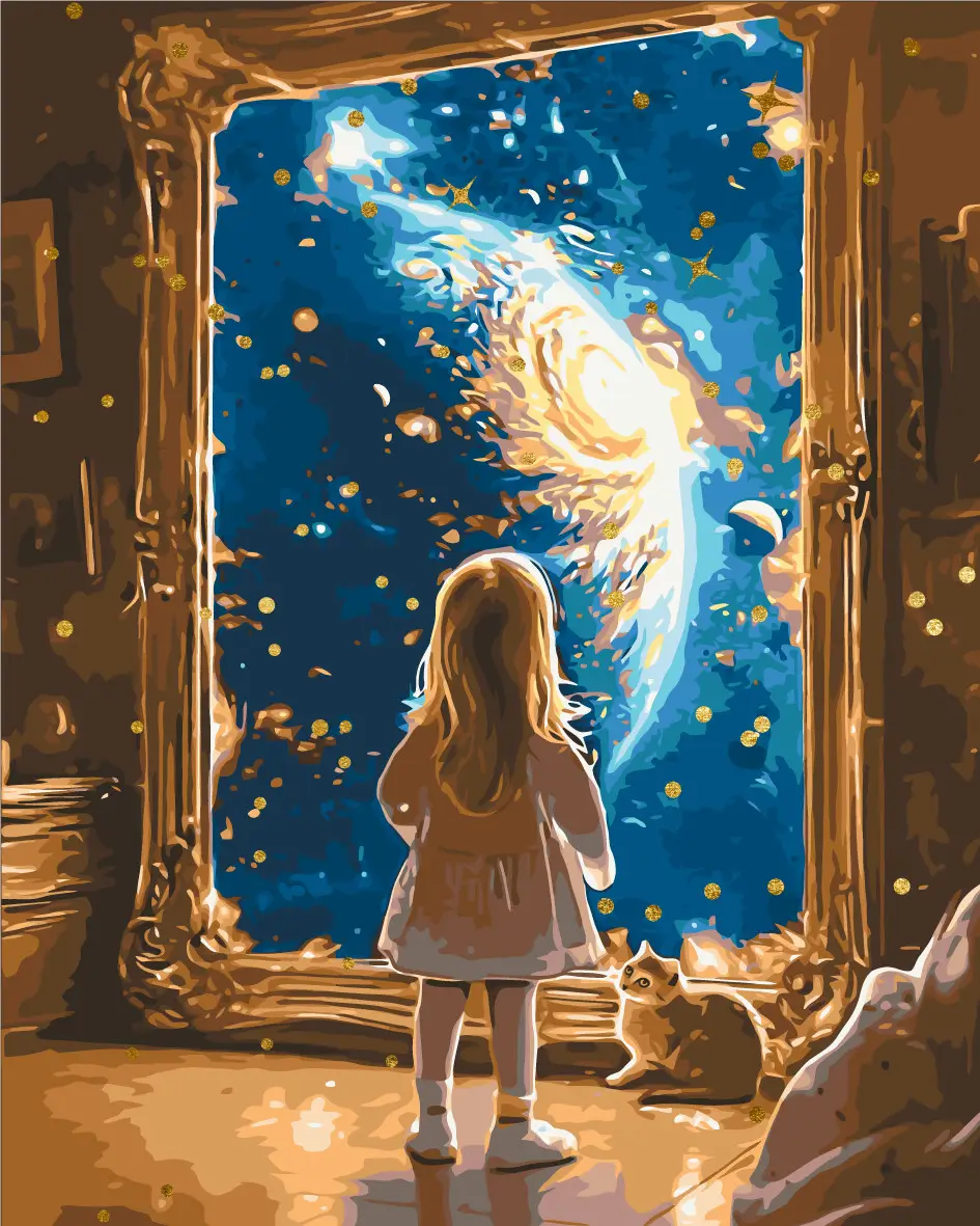 Картина по номерам ORIGAMI Портал в космос с красками металлик 40х50 см (LW3306)