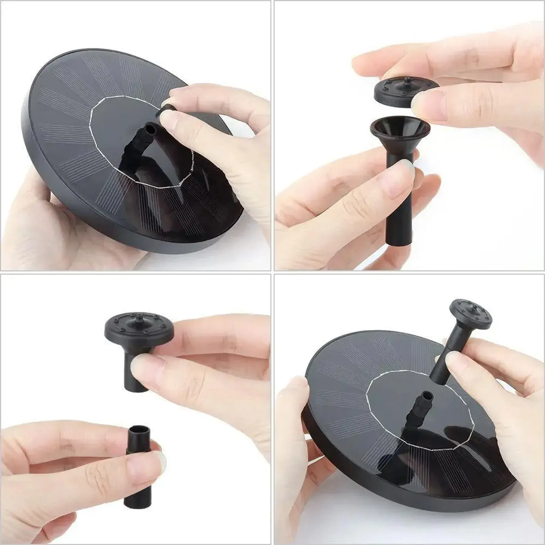 Фонтан садовый насос с солнечной панелью и 10 насадками 13 см (234564837) - фото 4 Фонтан садовый насос с солнечной панелью и 10 насадками 13 см (234564837) - фото 4