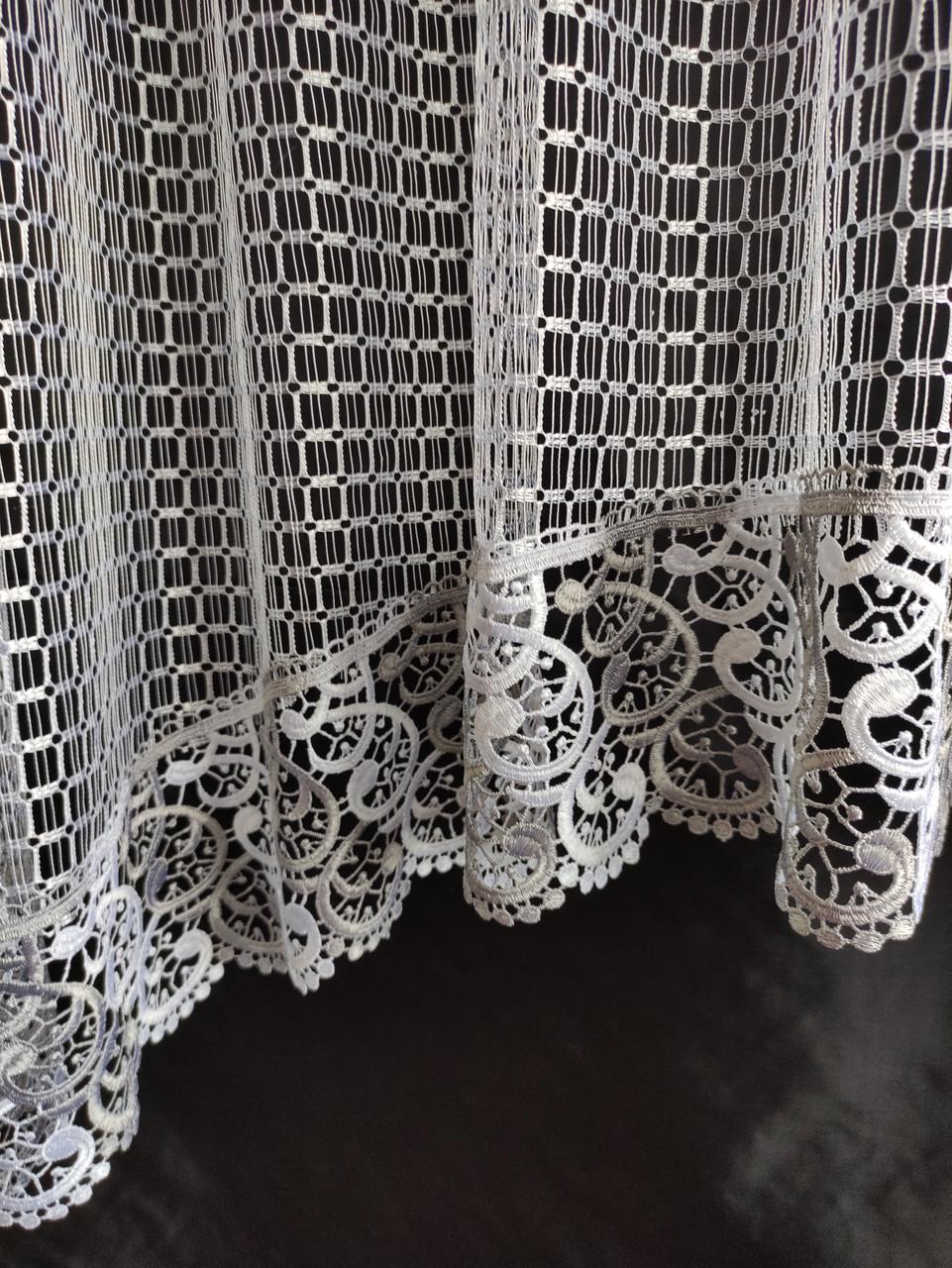 Тюль аркой с кружевом 280х160 см Белый/Серый (а10б-23) - фото 3 Тюль аркой с кружевом 280х160 см Белый/Серый (а10б-23) - фото 3