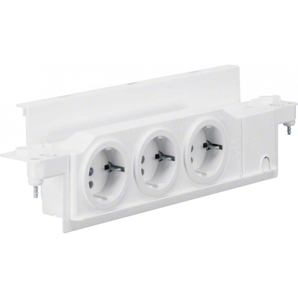 Розетка трійна Hager з з/к з розворотом на 90° (28176957)