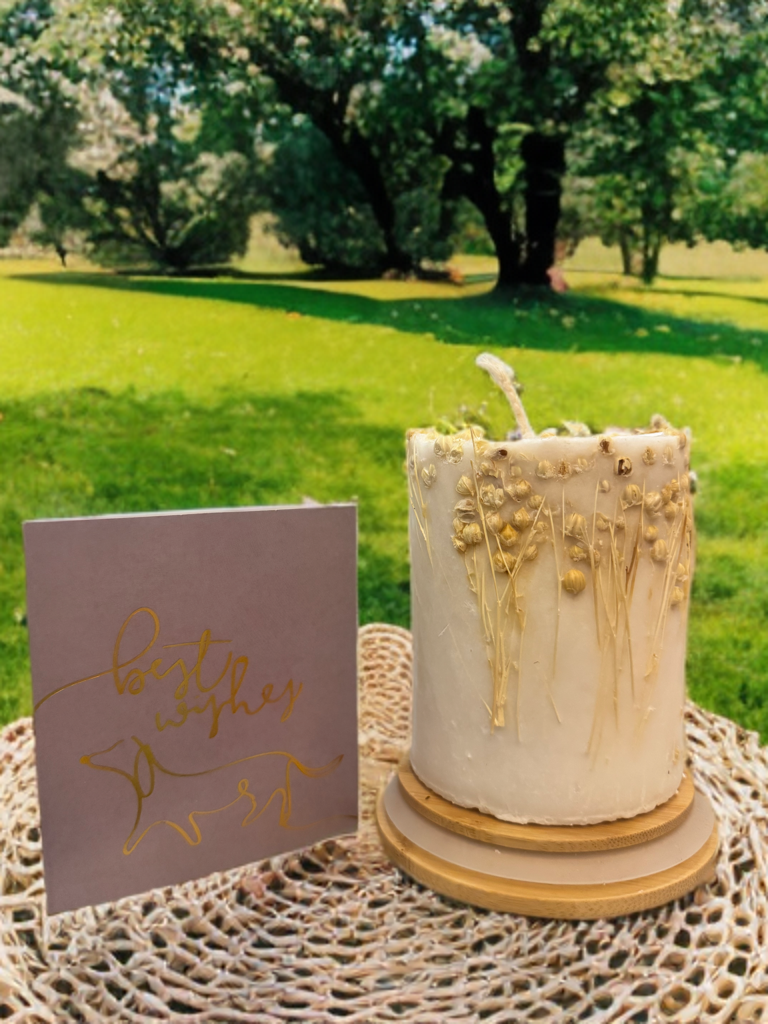 Свеча ботаническая с сухоцветом 8х10 см 500 г (29634480)