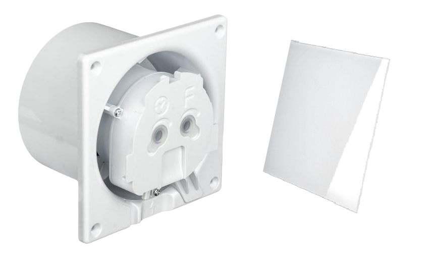 Вентилятор витяжний AirRoxy dRim 125 S BB на кулькових підшипниках з пластиковою панеллю Білий