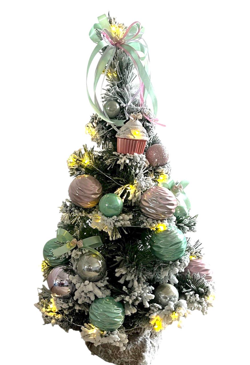 Искусственная елка Воздушная безе заснеженная с декором и гирляндой Роса 3 м х 60 см Мятный/Розовый (2024977401) - фото 5 Искусственная елка Воздушная безе заснеженная с декором и гирляндой Роса 3 м х 60 см Мятный/Розовый (2024977401) - фото 5