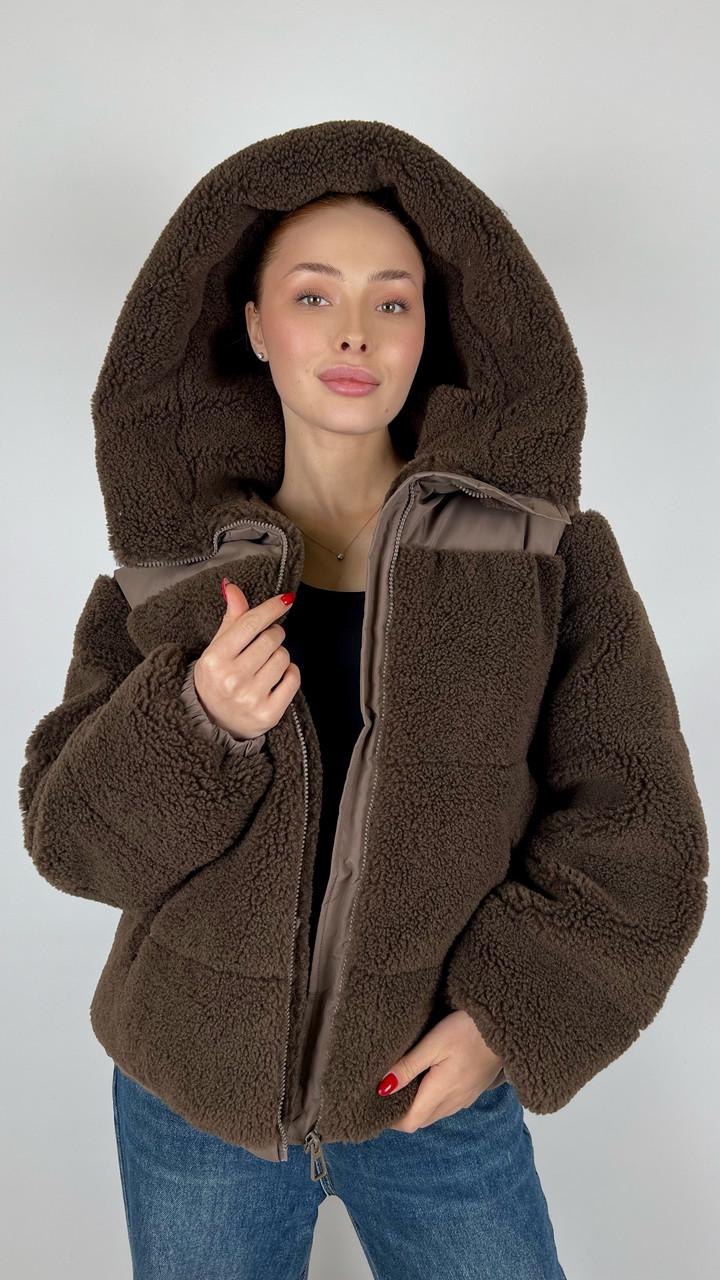 Куртка жіноча зимова р. 46 Коричневий (#9055-06) - фото 3