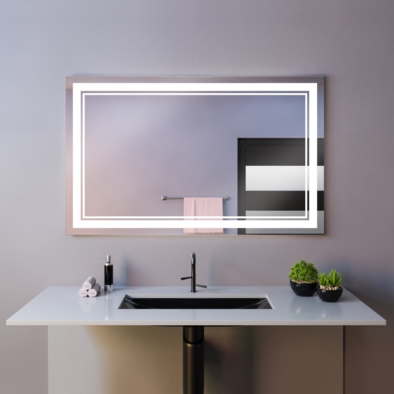 Зеркало настенное с LED подсветкой Art-Com 1300х800 мм (Led 5)