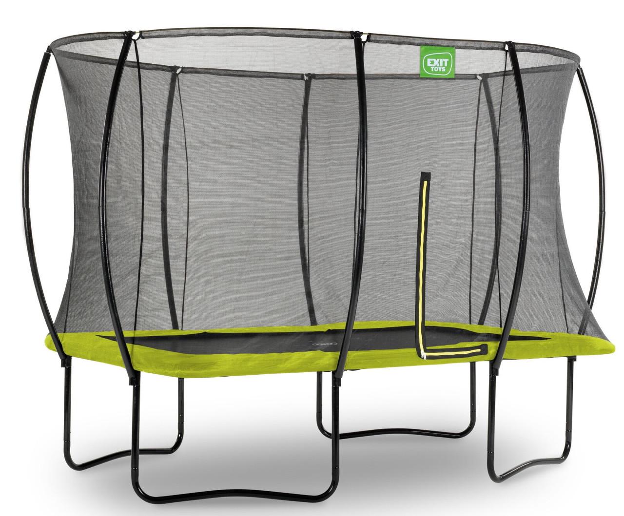 Батут Exit Silhouette с защитной сеткой прямоугольный 244х366 см Зеленый