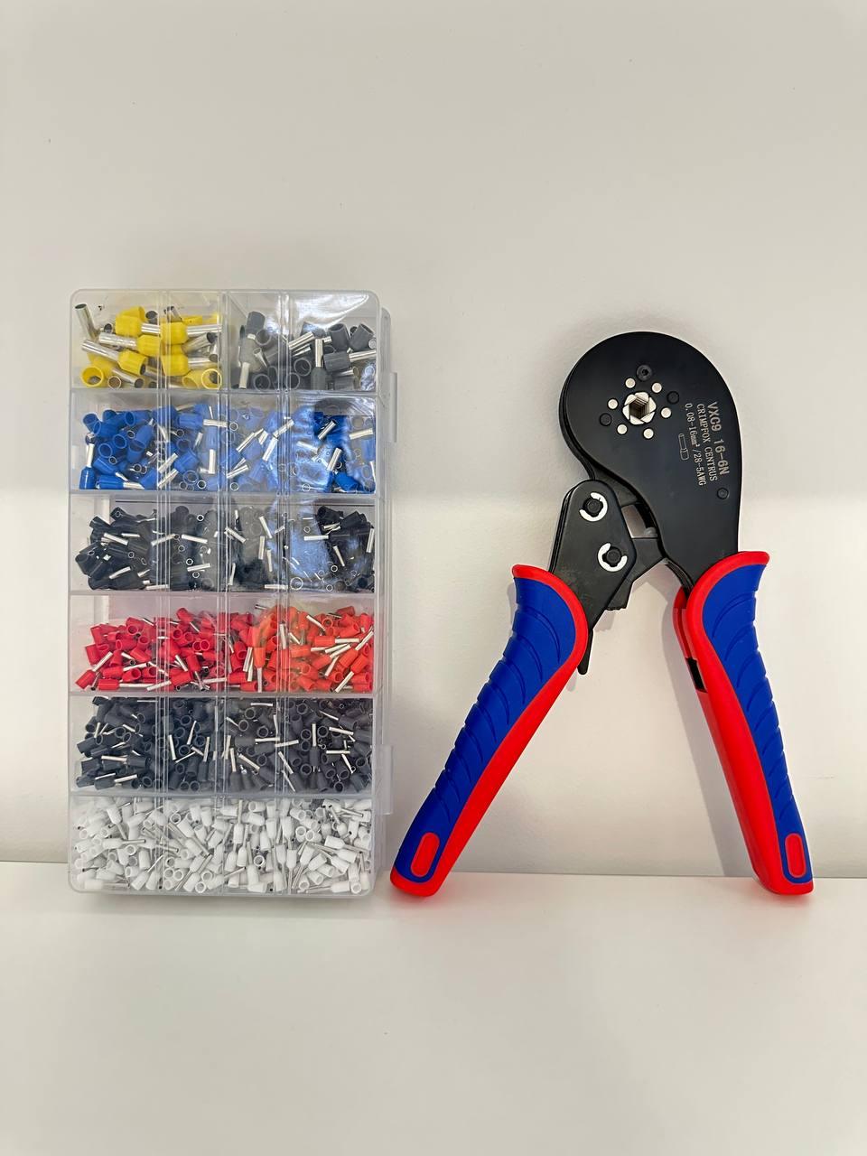 Клещи для обжатия наконечников Crimpfox + 2000 наконечников VXC9 16-6/16-6N 28-5AWG/0,08 16 мм² Клещи для обжатия наконечников Crimpfox + 2000 наконечников VXC9 16-6/16-6N 28-5AWG/0,08 16 мм²