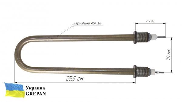 П-образный тэн Grepan 3000 W 220 V штуцер М22х1,5 нержавеющая сталь (pobr05) - фото 4
