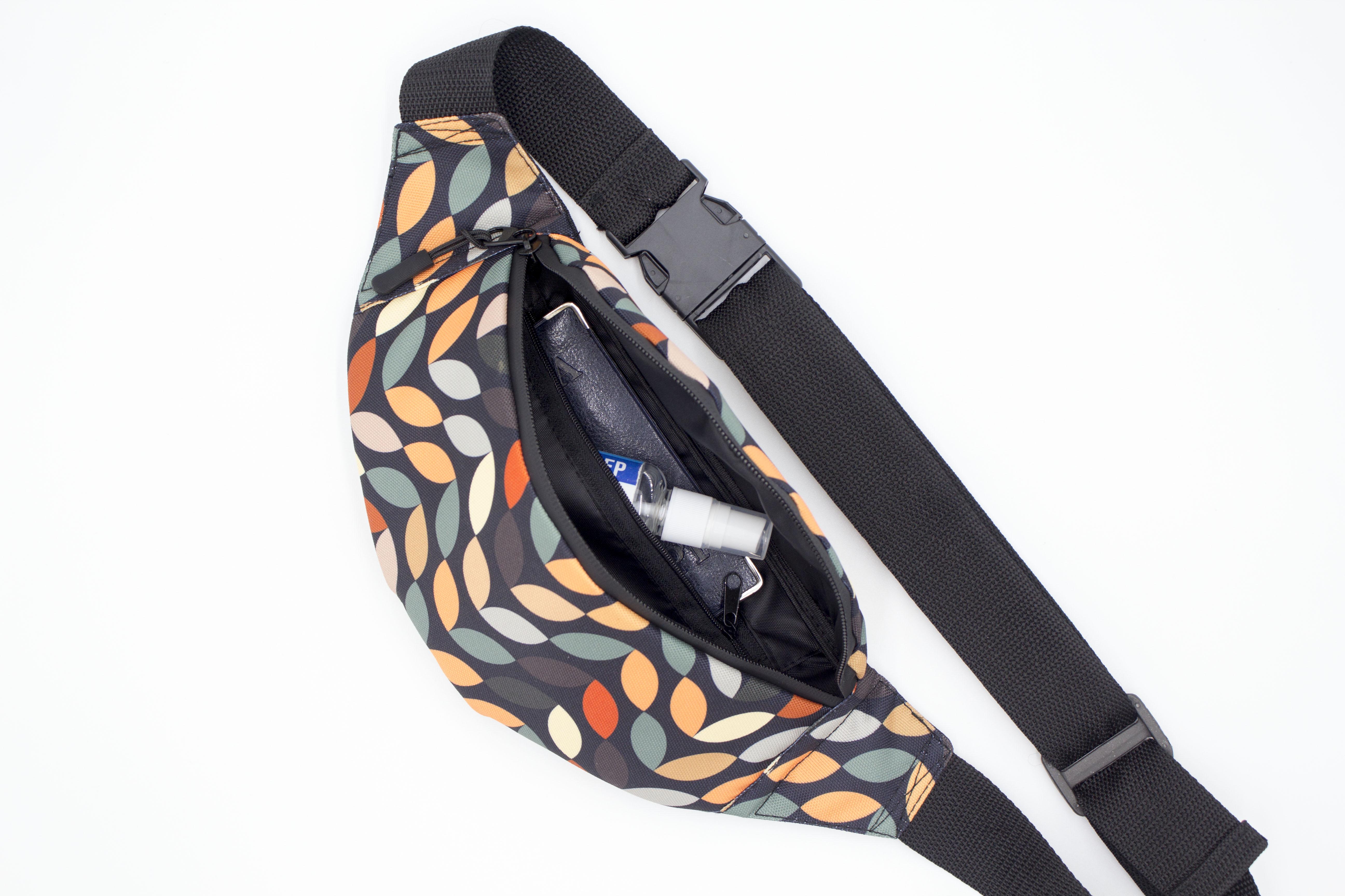 Сумка бананка Листочки кольорові (BK-002) - фото 2 Сумка бананка Листочки кольорові (BK-002) - фото 2