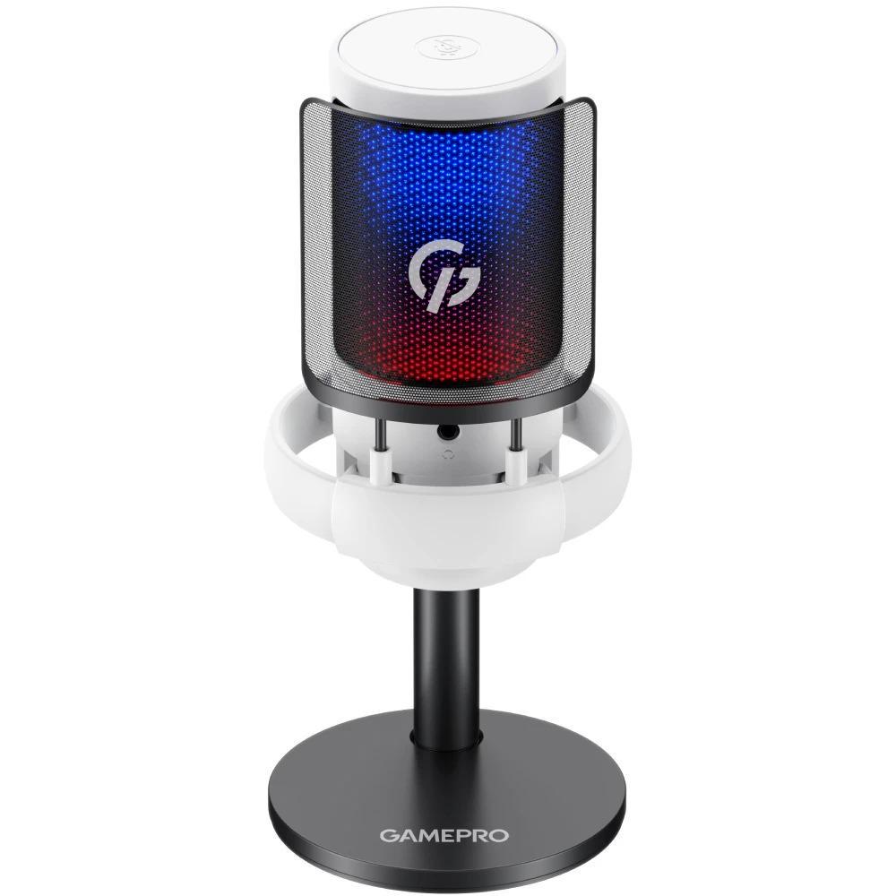 Мікрофон дротовий GamePro UGM105W конденсаторний 1,8 м USB-C RGB 20000 Гц White (36943904)