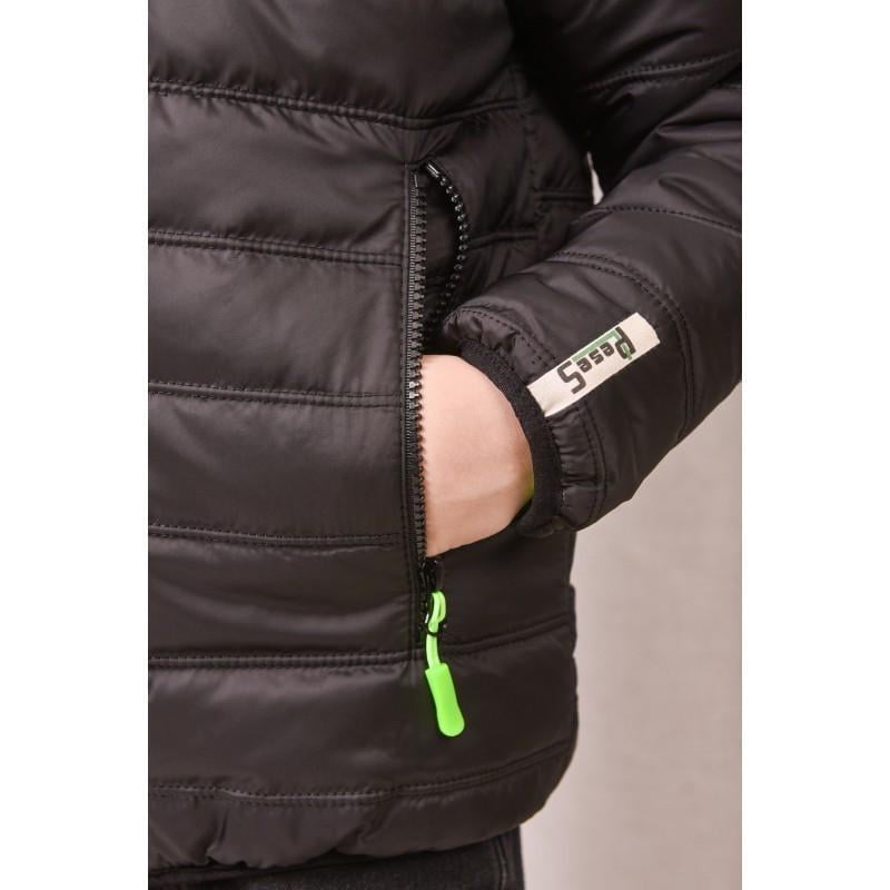 Куртка двухсторонняя 146 см Черный с салатовым (2724841085) - фото 8