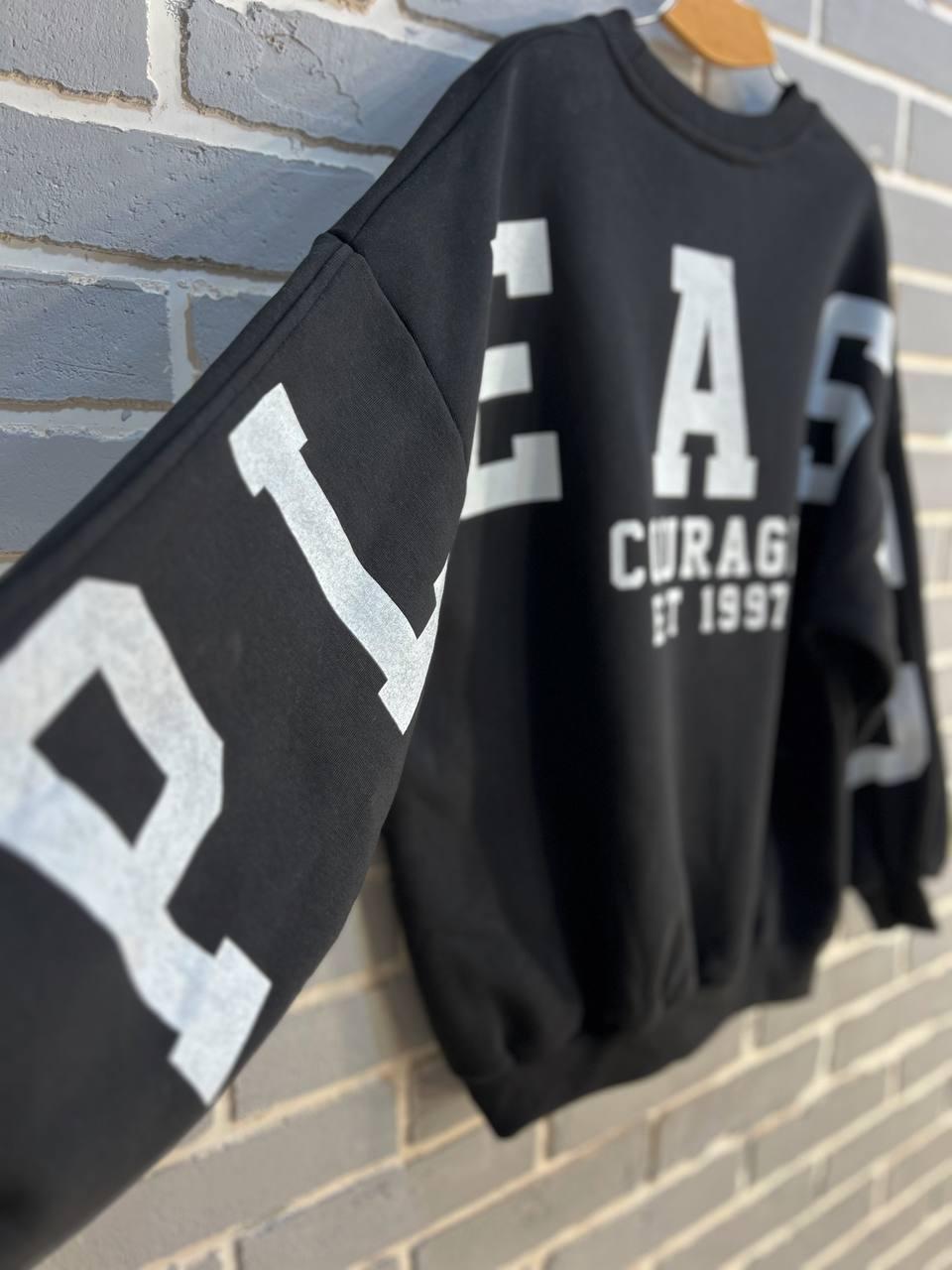 Світшот жіночий DAVRAS 6000 PLEASED подовжений утеплений на флісі OS Чорний (1246) - фото 2 Світшот жіночий DAVRAS 6000 PLEASED подовжений утеплений на флісі OS Чорний (1246) - фото 2