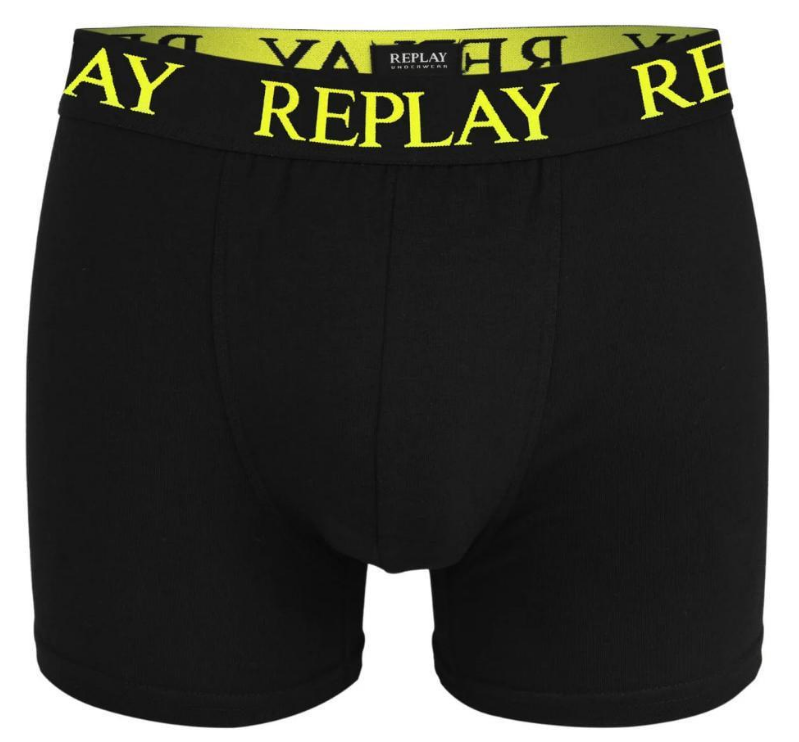 Трусы боксеры мужские анатомические Replay 2 шт. M Черный/Желтый - фото 4