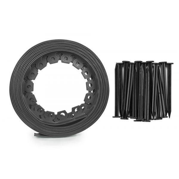 Бордюр газонний Easy Border 40 мм 10 м з комплектом кілків Графітовий (OBEGY4010SET) - фото 2 Бордюр газонний Easy Border 40 мм 10 м з комплектом кілків Графітовий (OBEGY4010SET) - фото 2