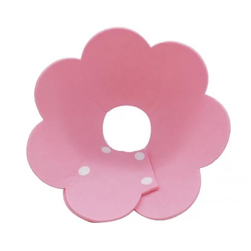 Воротник-подушка для кошек мягкий Lesko DT-1063 Flower XL Pink