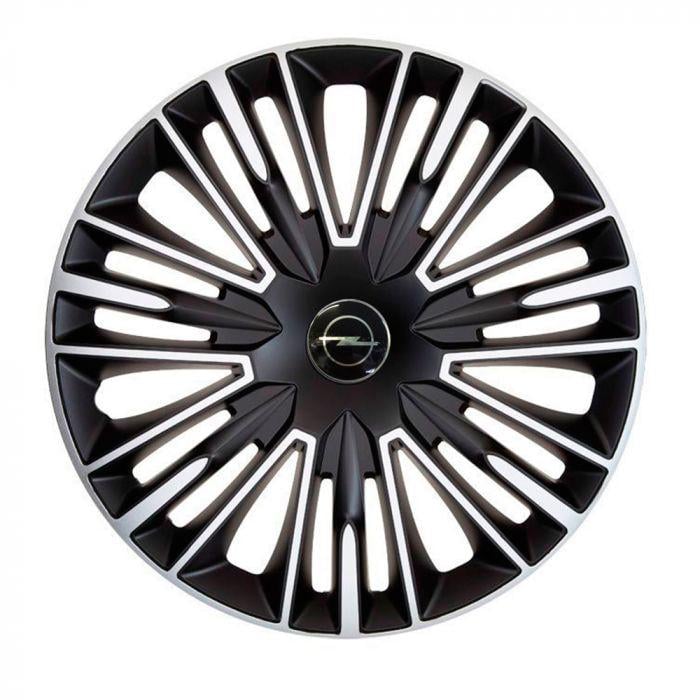 Ковпаки для коліс 4 Racing Jerez R15 з логотипом Opel 4 шт. Silver/Black