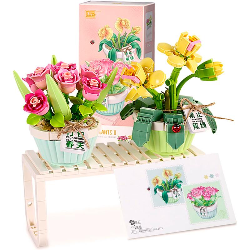 Конструктор строительных блоков 3D LOZ 1673 Розы и Тюльпаны в горшке пластиковый 409 деталей (2038594041) Конструктор строительных блоков 3D LOZ 1673 Розы и Тюльпаны в горшке пластиковый 409 деталей (2038594041)