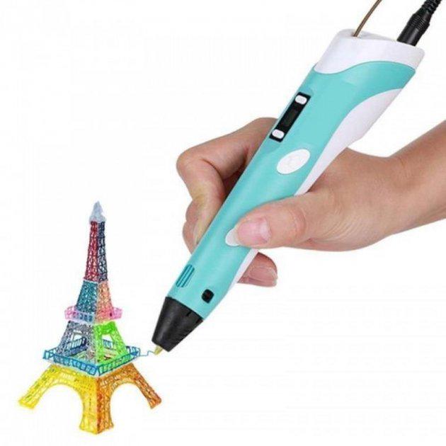 3D-ручка для малювання 3D Pen 2 c LCD дисплеєм Блакитний - фото 3