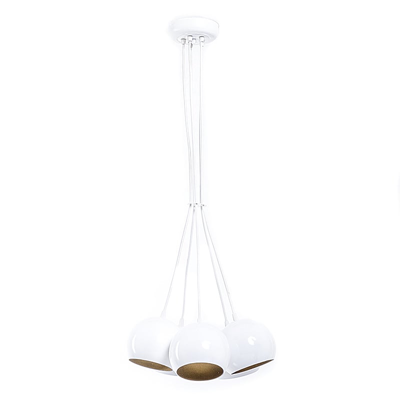 Люстра подвесная Bowl C150-5 Белый глянец с золотом (1390)