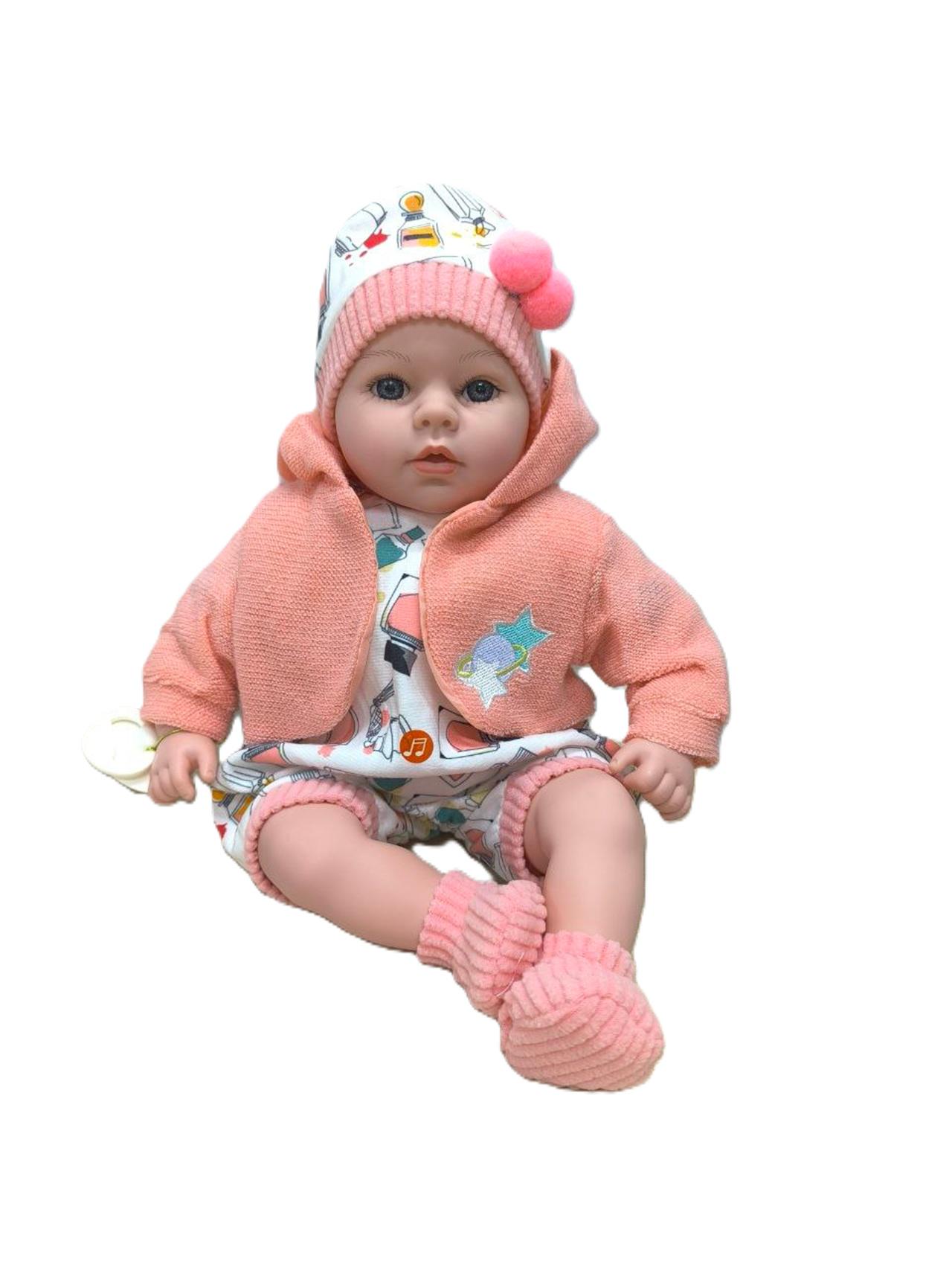 Пупс LimoToy Мій малюк мягконабивной музыкальный 45 см Персиковый (М 4014-1-4 RU)