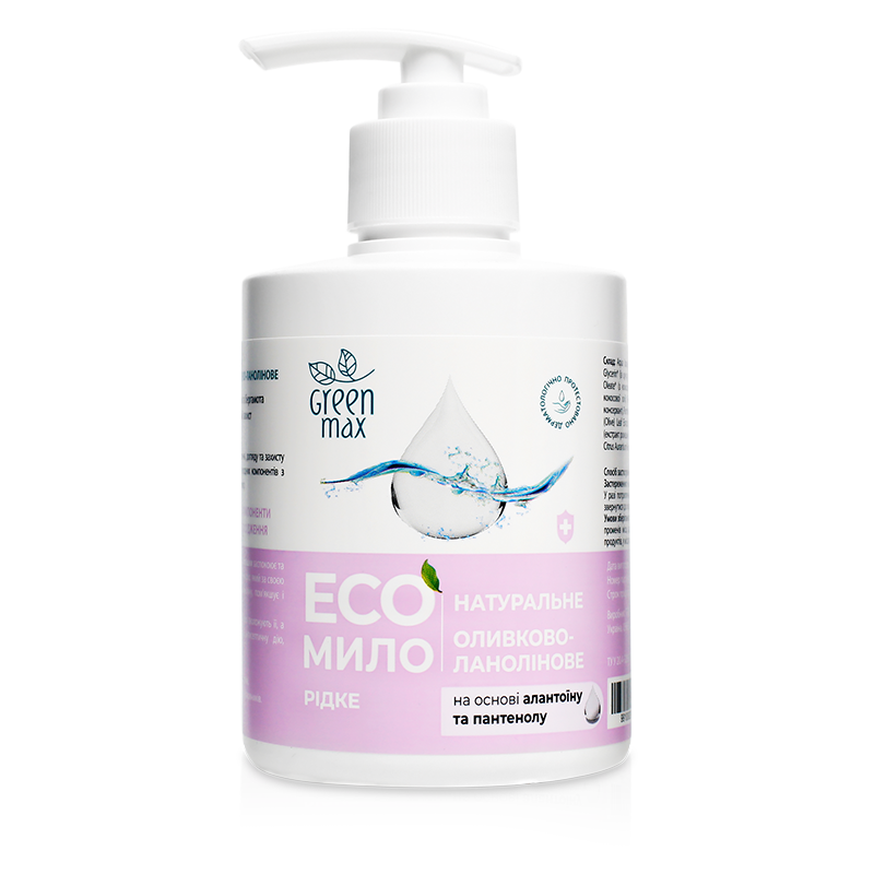 Натуральное мыло Green Max жидкое оливковое ланолиновое 300 мл
