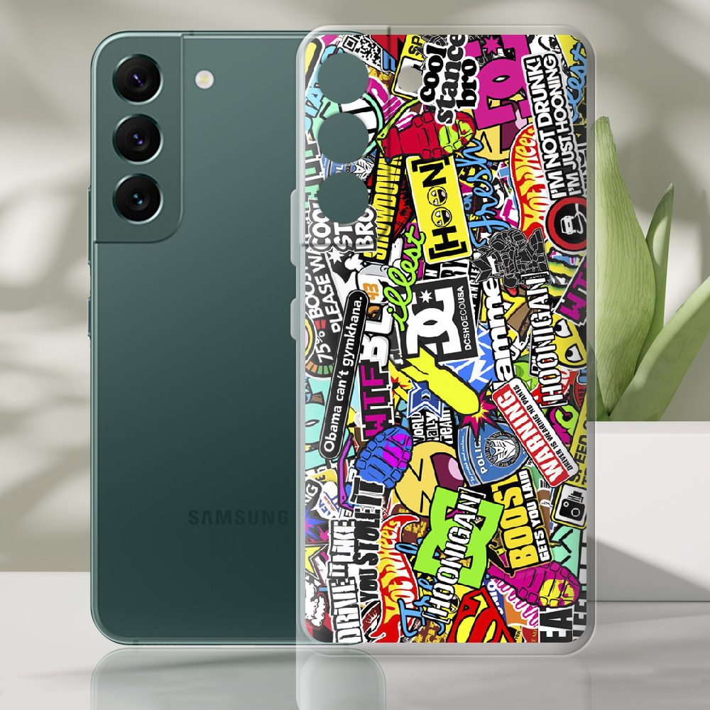 Чохол BoxFace Samsung Galaxy S22 Plus (S906) Multicolored Inscriptions Прозорий силікон (44381-up880-44182) - фото 2