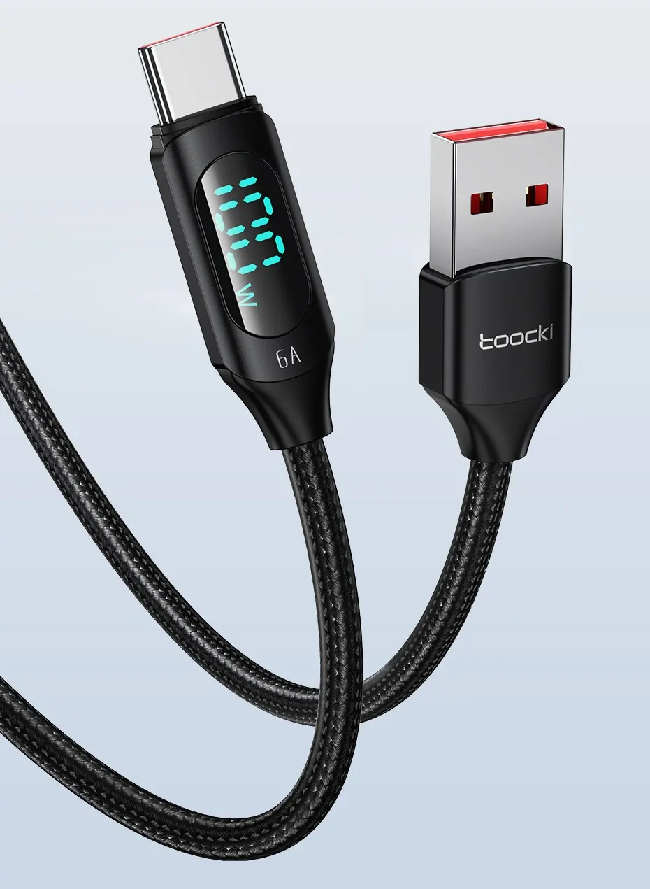 Кабель Toocki 100w/6A USB A-Type C 1 м Чорний (TQ-X03AC1BLK100)