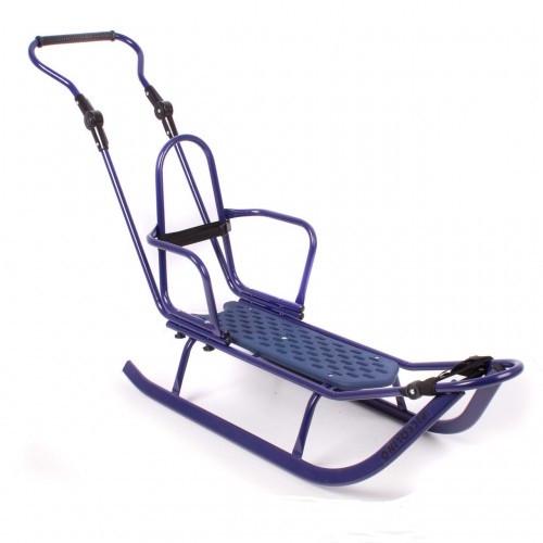 Санки Piccolino со спинкой и ручкой с регулировкой Синий