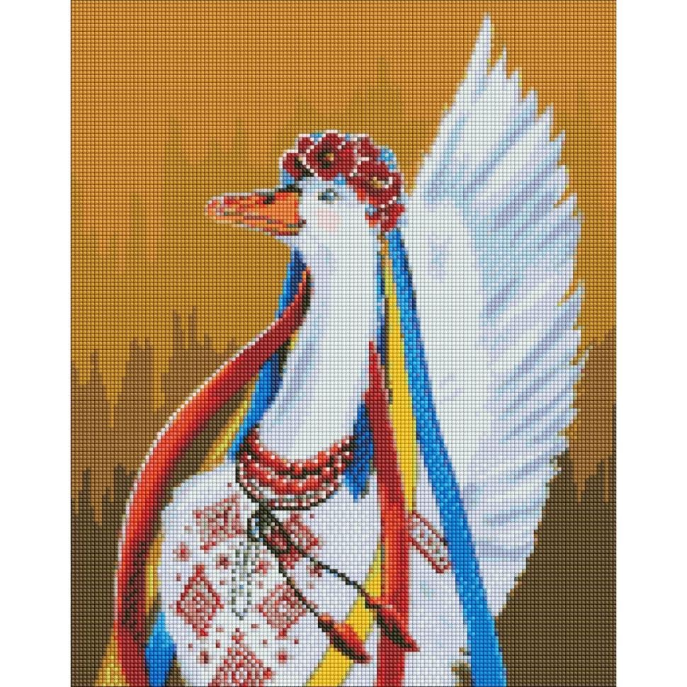 Алмазна мозаїка Ideyka Патріотична гусочка AMO7428 40х50 см (RLT33461)