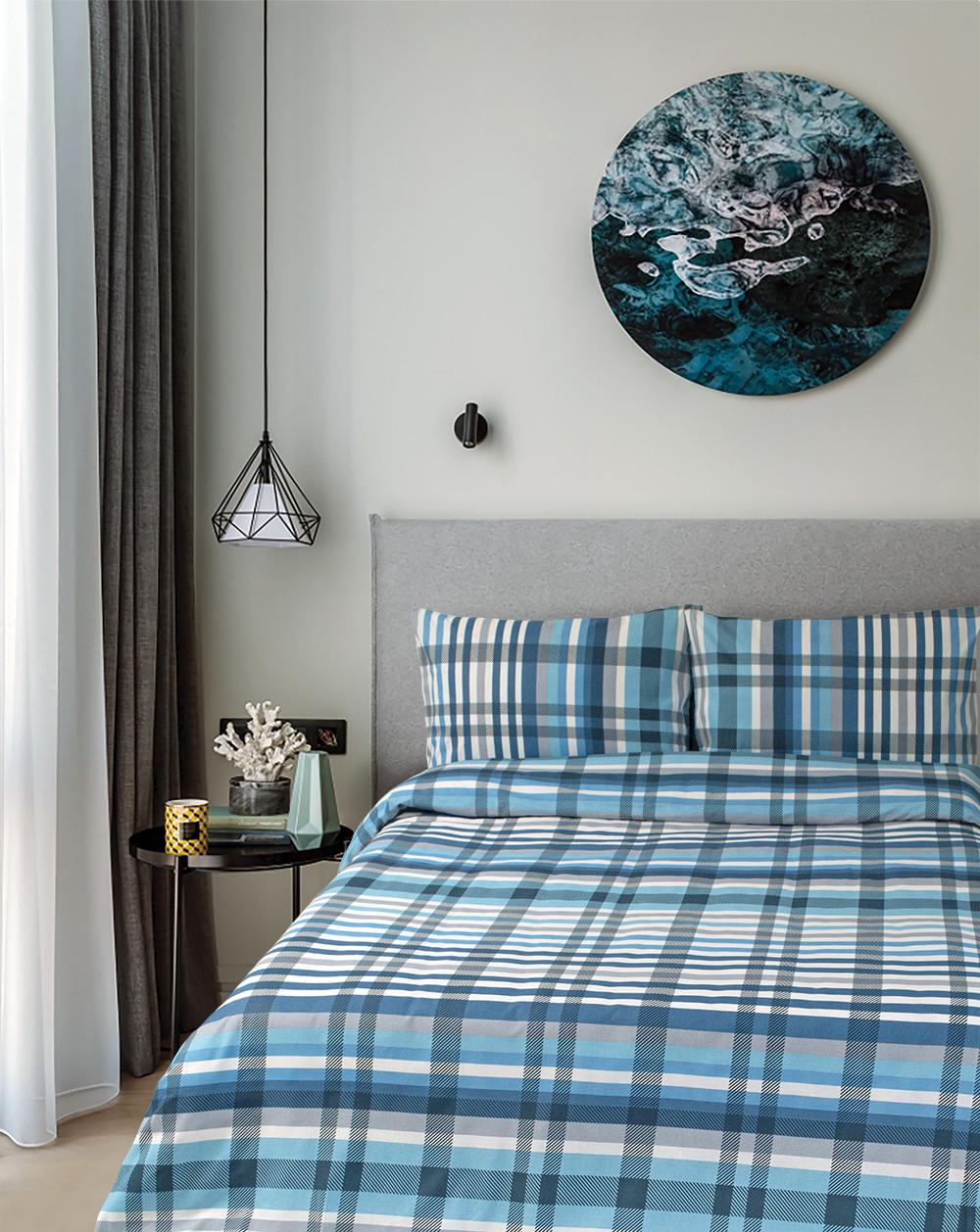 Комплект постельного белья Lotus Ranforce Rony евро Синий (svt-2000022274043)