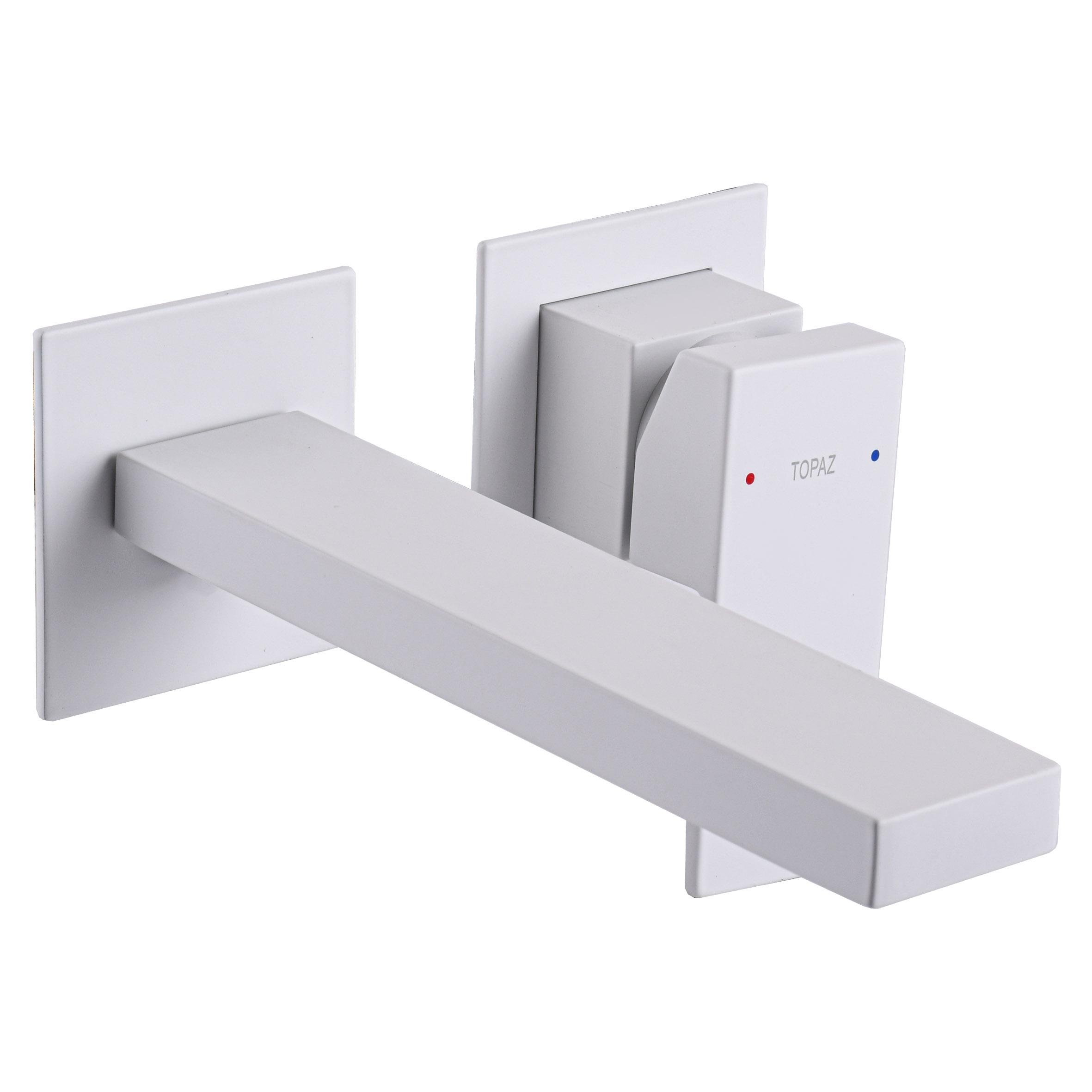 Смеситель для умывальника однорычажный настенного монтажа TOPAZ Odiss 000028674 Белый (235930)