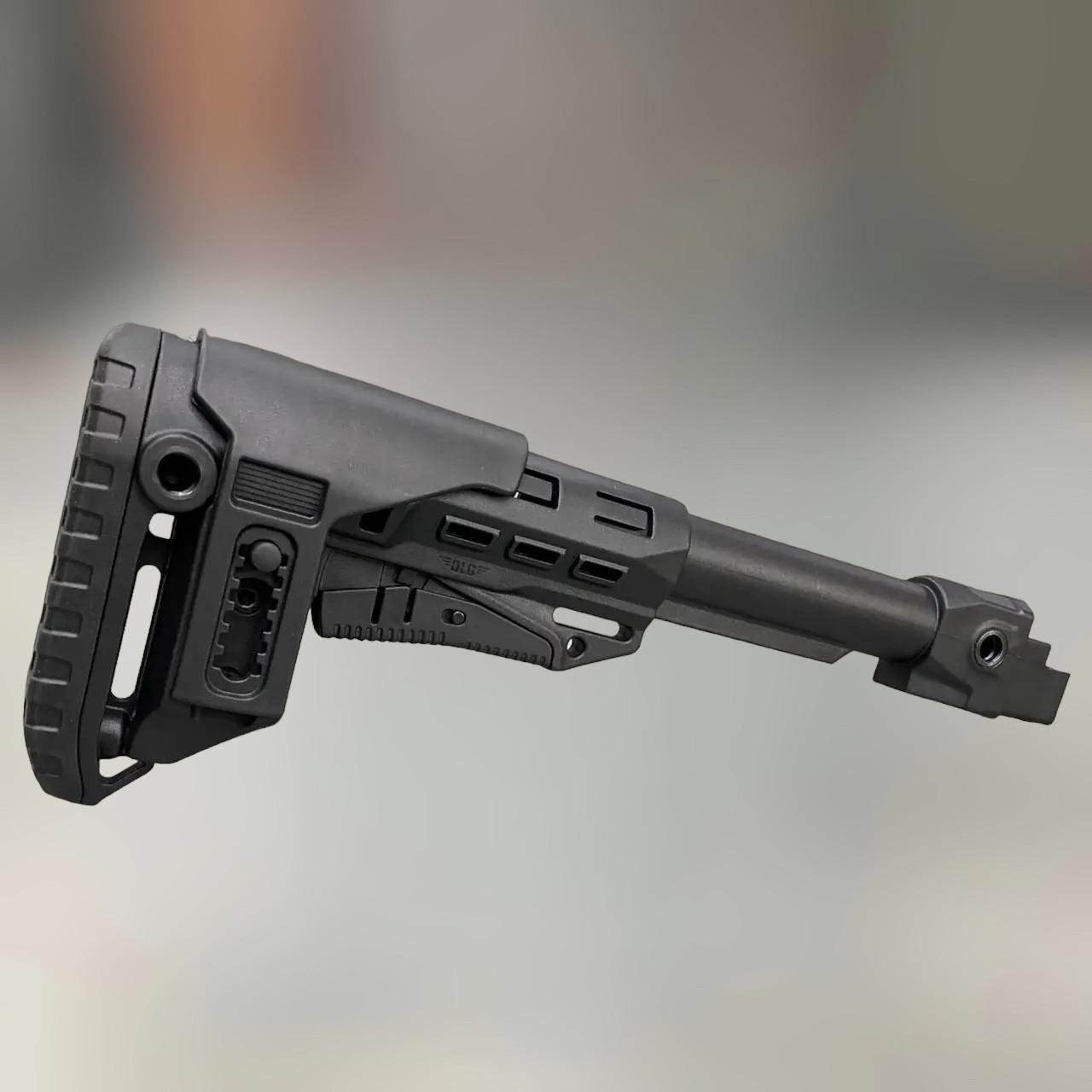 Прямий приклад DLG TACTICAL телескоп з підщічником повний комплект антабка на 2 сторони Чорний (1715216771)