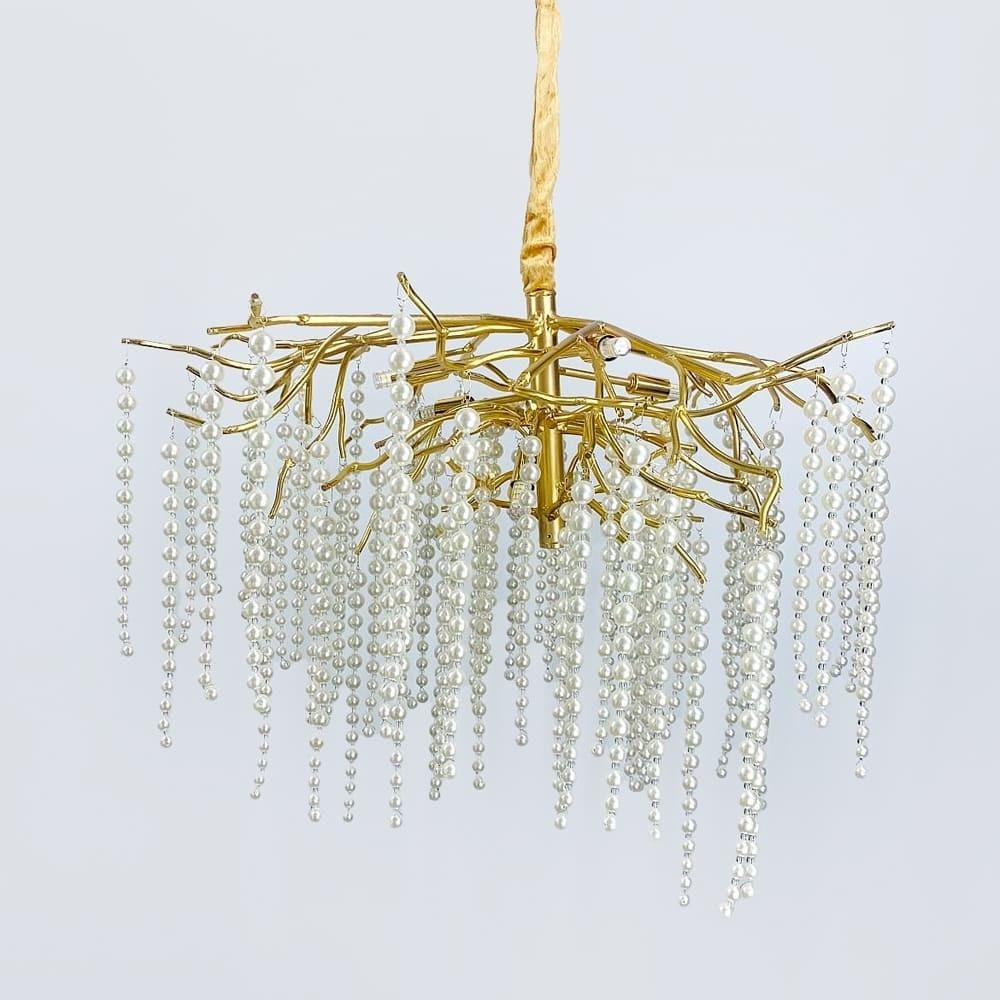 Люстра очаровательная Pearl selection Ø 80 см Золотой (723D-800 GD/WT)