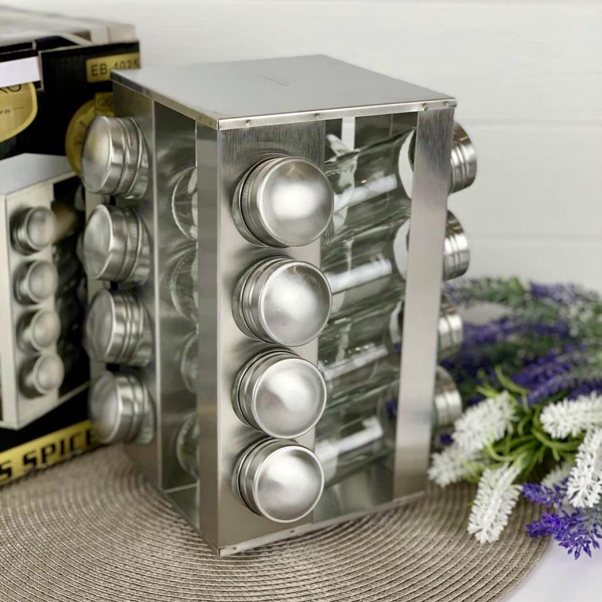 Набор для специй на подставке Edenberg EB-4025 16 емкостей из нержавеющей стали (2530557663) - фото 2 Набор для специй на подставке Edenberg EB-4025 16 емкостей из нержавеющей стали (2530557663) - фото 2