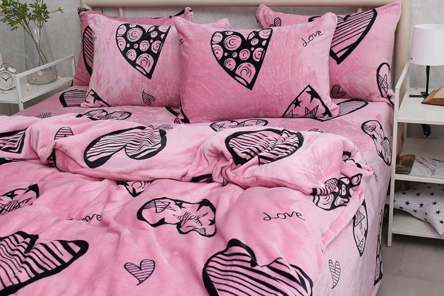 Комплект постільної білизни TAG Tekstil велсофт ALM1921 полуторний (18761) - фото 3 Комплект постільної білизни TAG Tekstil велсофт ALM1921 полуторний (18761) - фото 3