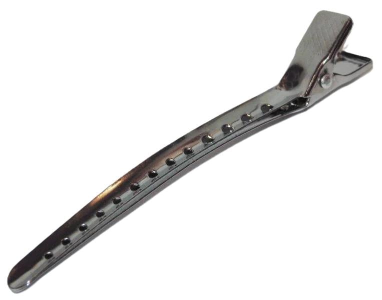 Зажим металлический для волос Денис professional 105 мм Серебряный (1453071306)