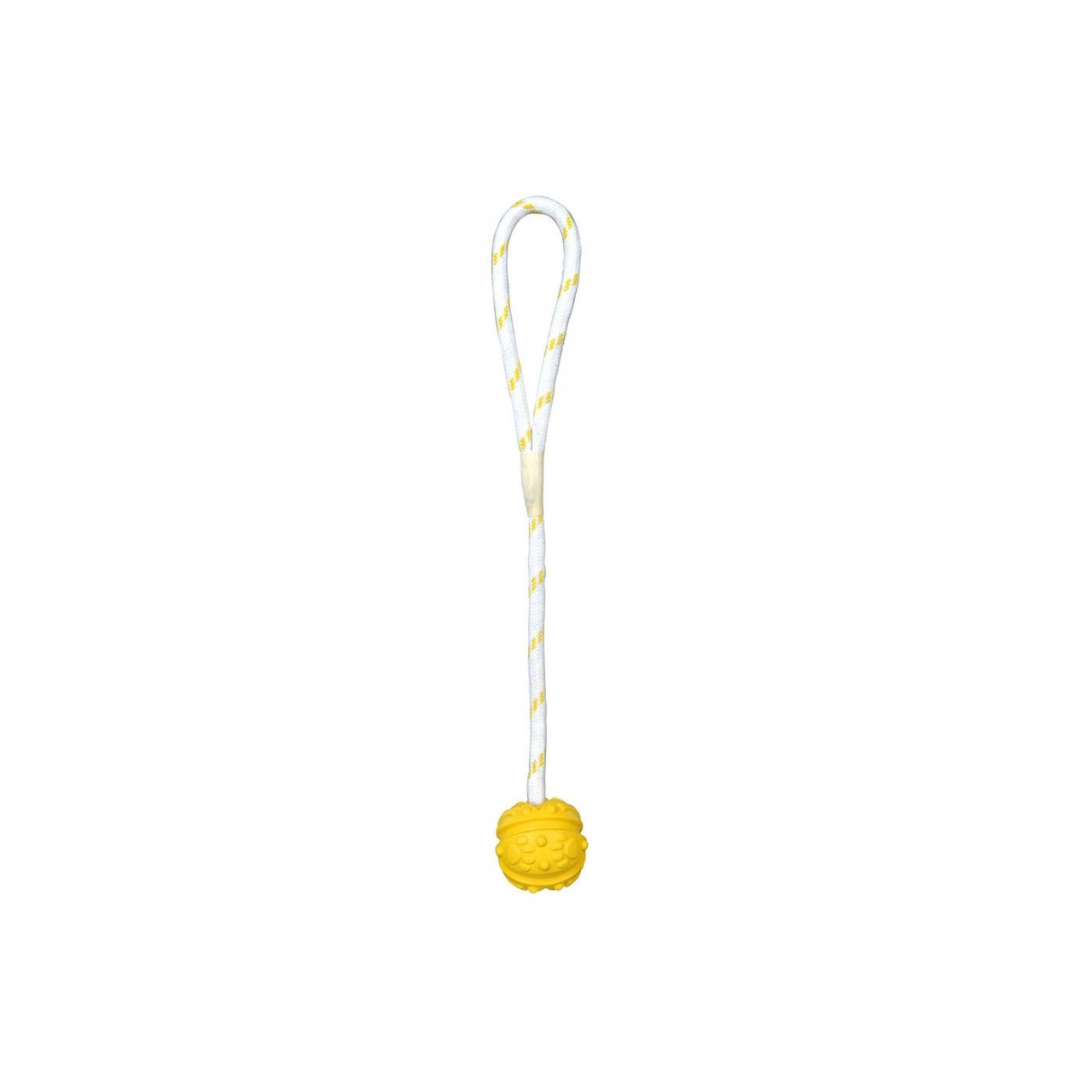 Игрушка для собак Trixie Мяч для дрессировки с канатом плавающий резина 7/35 см Желтый (4053032029439)